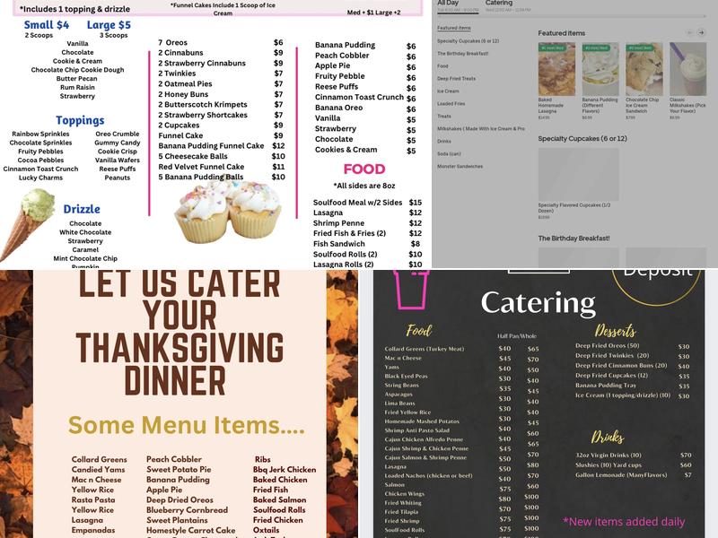 The Happy Birthday Kafe’ & Catering Menu