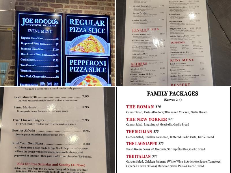 Joe Rocco's Brooklyn Pizzeria Menu