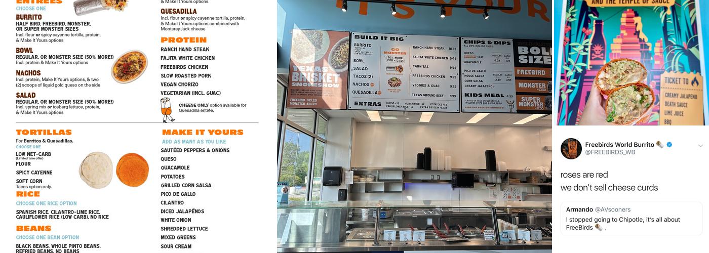 Freebirds World Burrito Menu