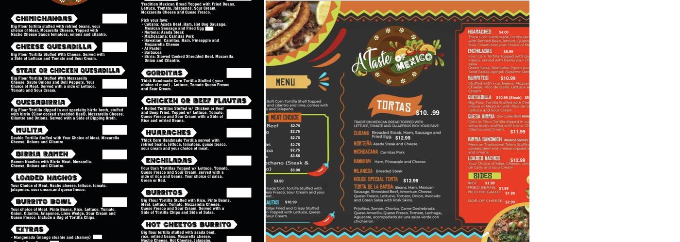 A Taste of Mexico 2022 Menu