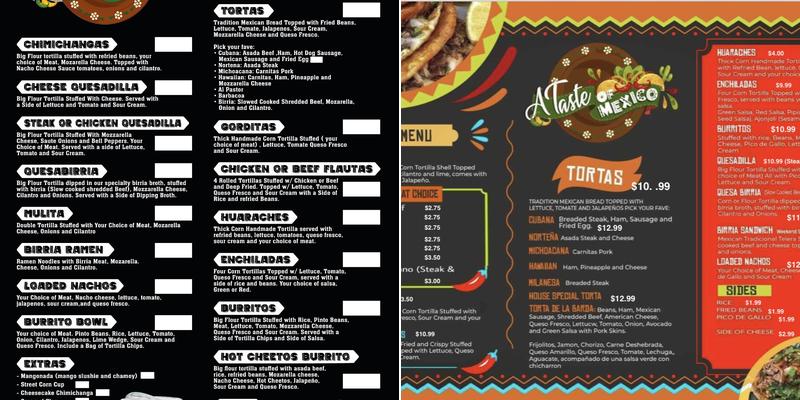 A Taste of Mexico 2022 Menu