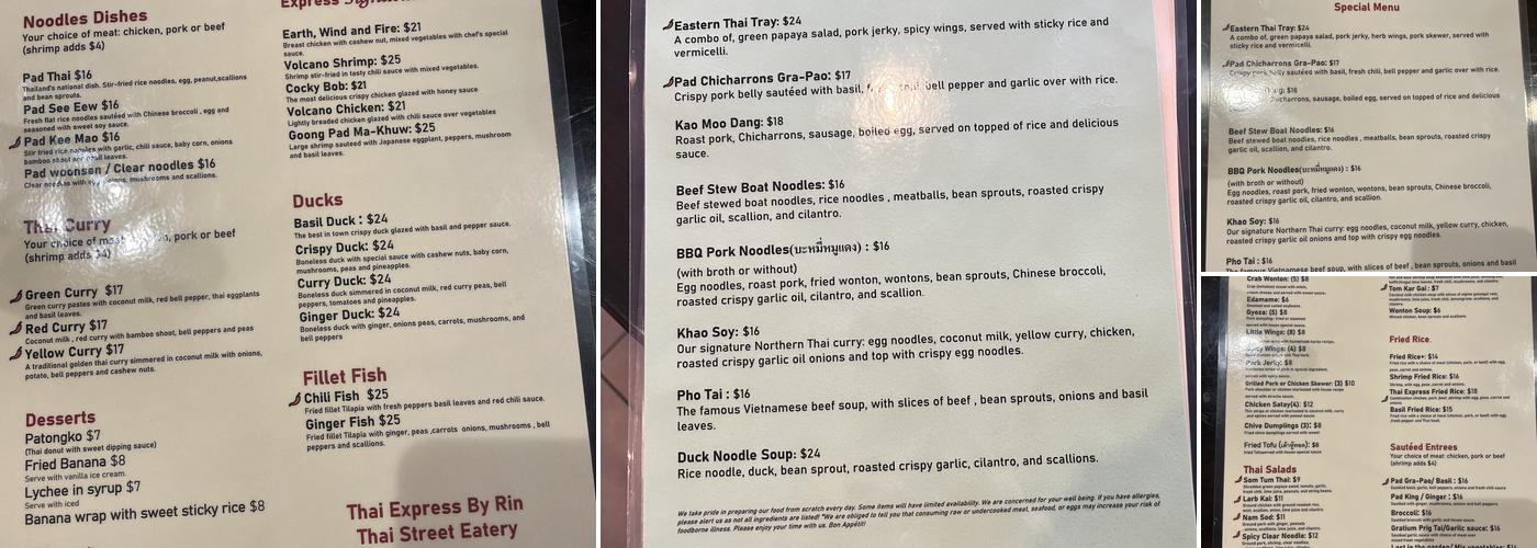 Thai Express by Rin Menu