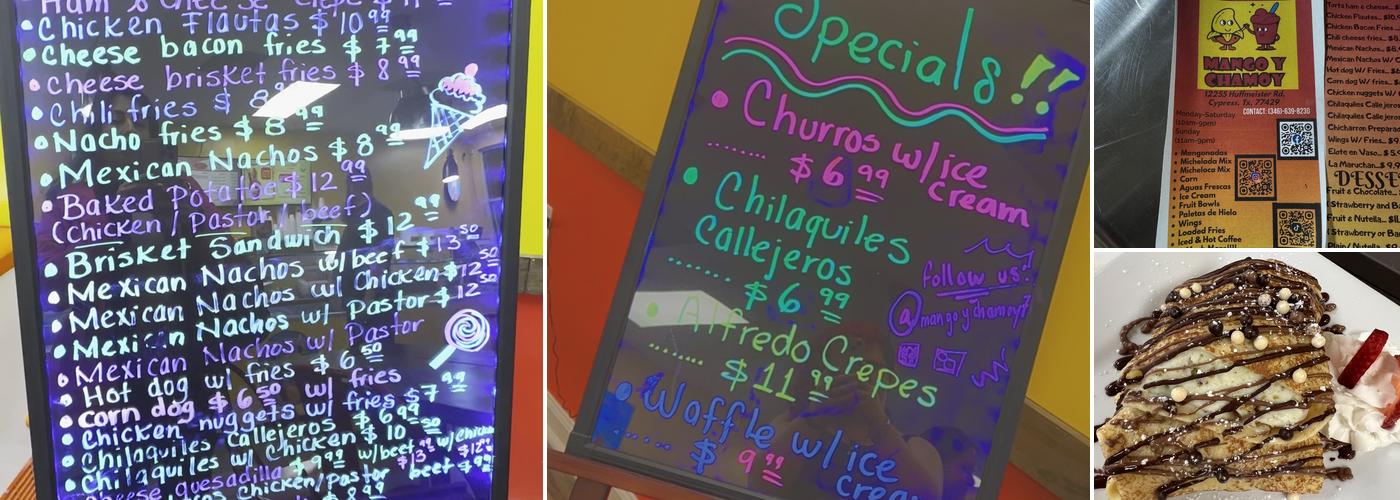 Mango y Chamoy Menu