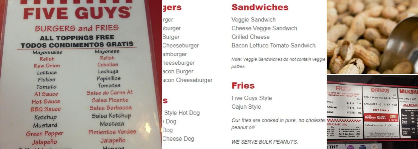 Five Guys Menu