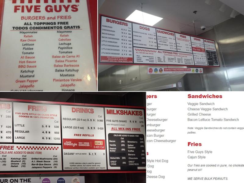 Five Guys Menu
