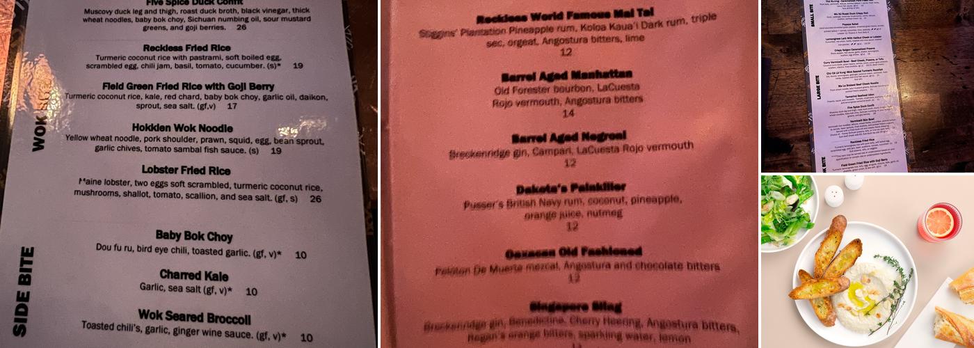 Reckless Noodle House Menu