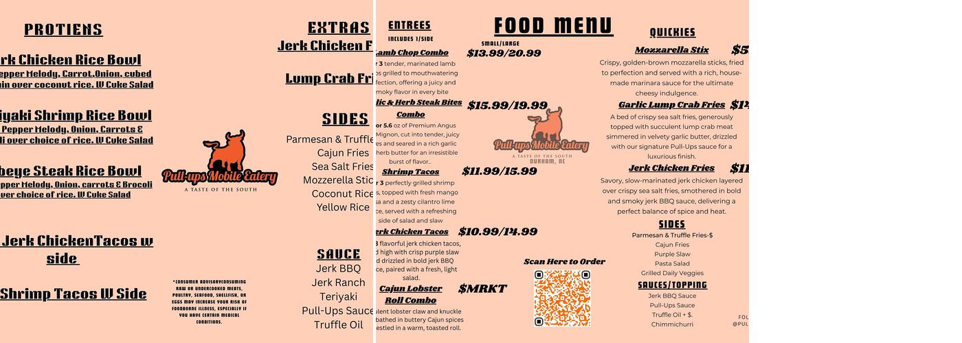 Pull-Ups Mobile Eatery Menu