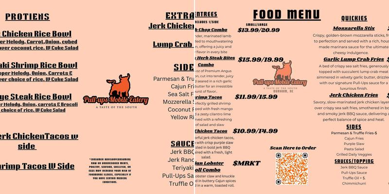 Pull-Ups Mobile Eatery Menu