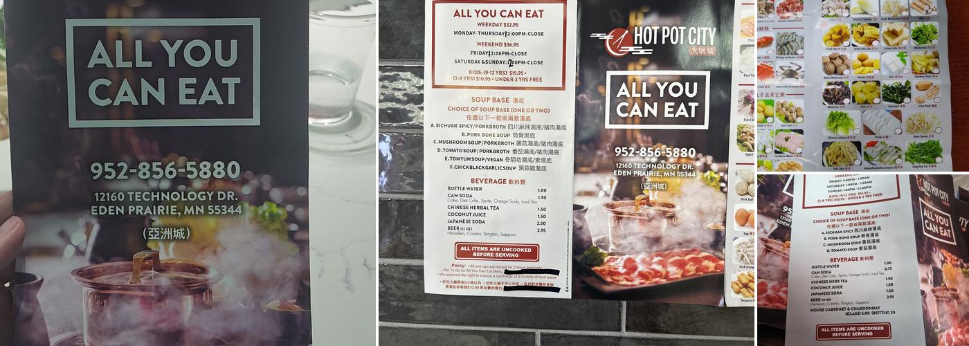 Hot Pot City Menu