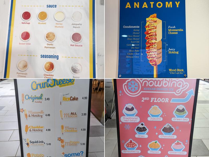 CrunCheese Korean Hot Dog Menu