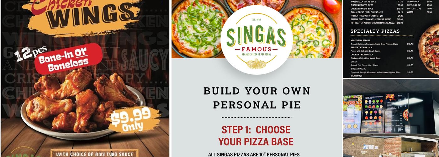 Singas Famous Pizza Menu