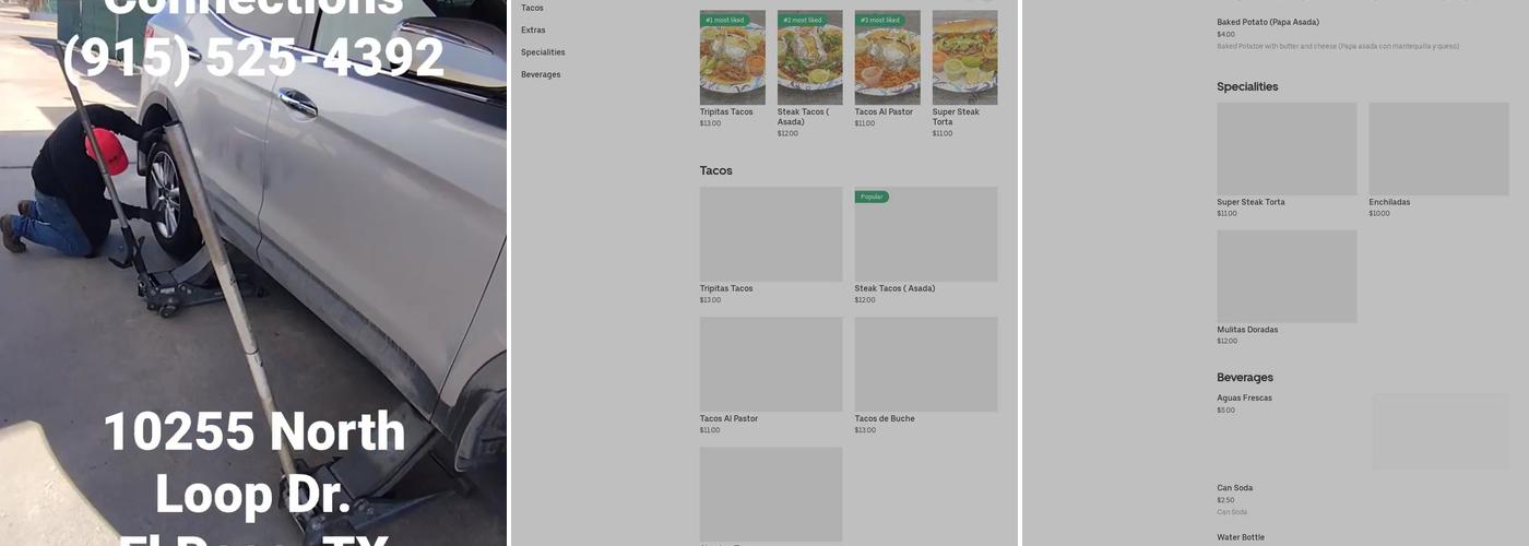Taquizas Mi General Menu