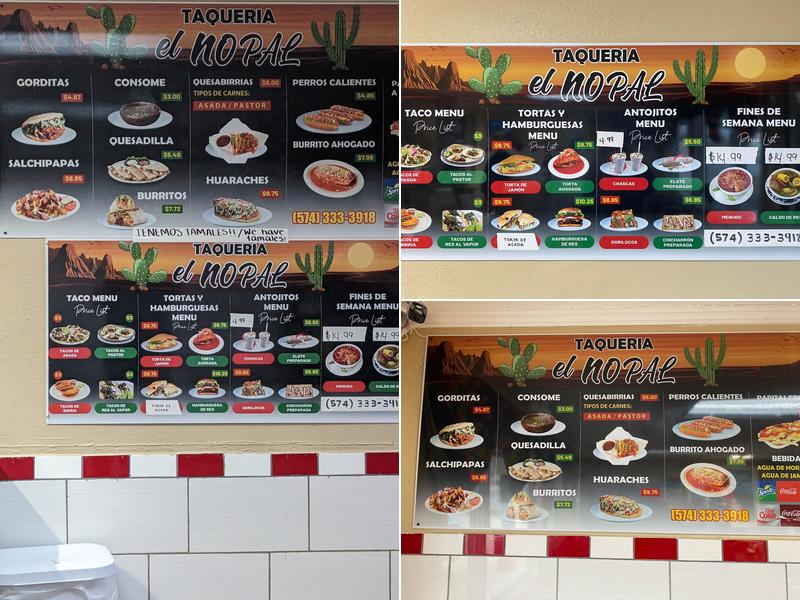 El Nopal Taqueria Menu