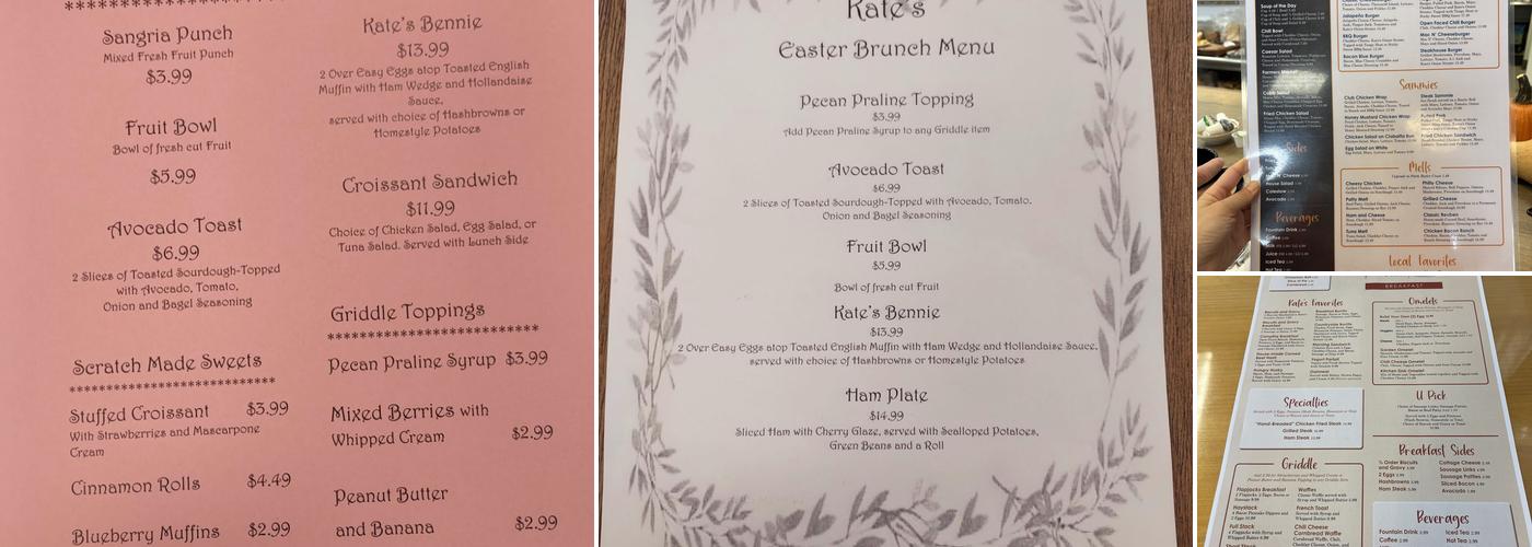 Kate's Country Kitchen Menu