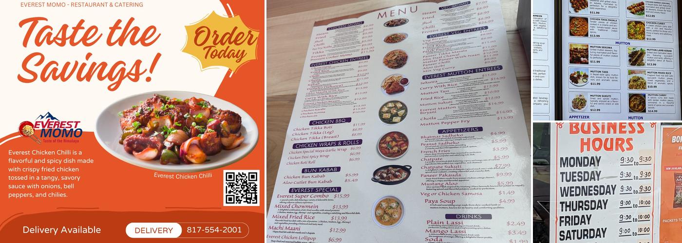Everest momo Menu