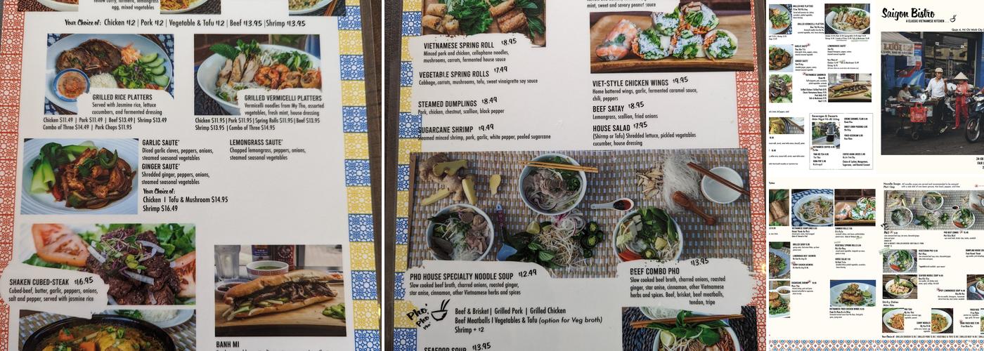 Saigon Bistro Menu