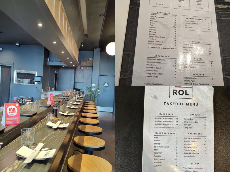 ROL Hand Roll Bar Menu