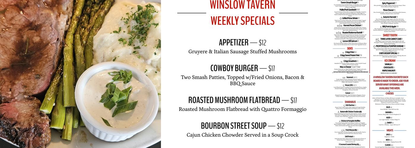 Winslow Tavern and Restaurant Menu
