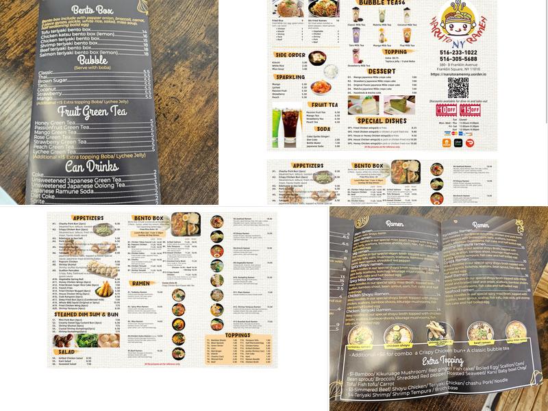 Naruto ramen ny Menu