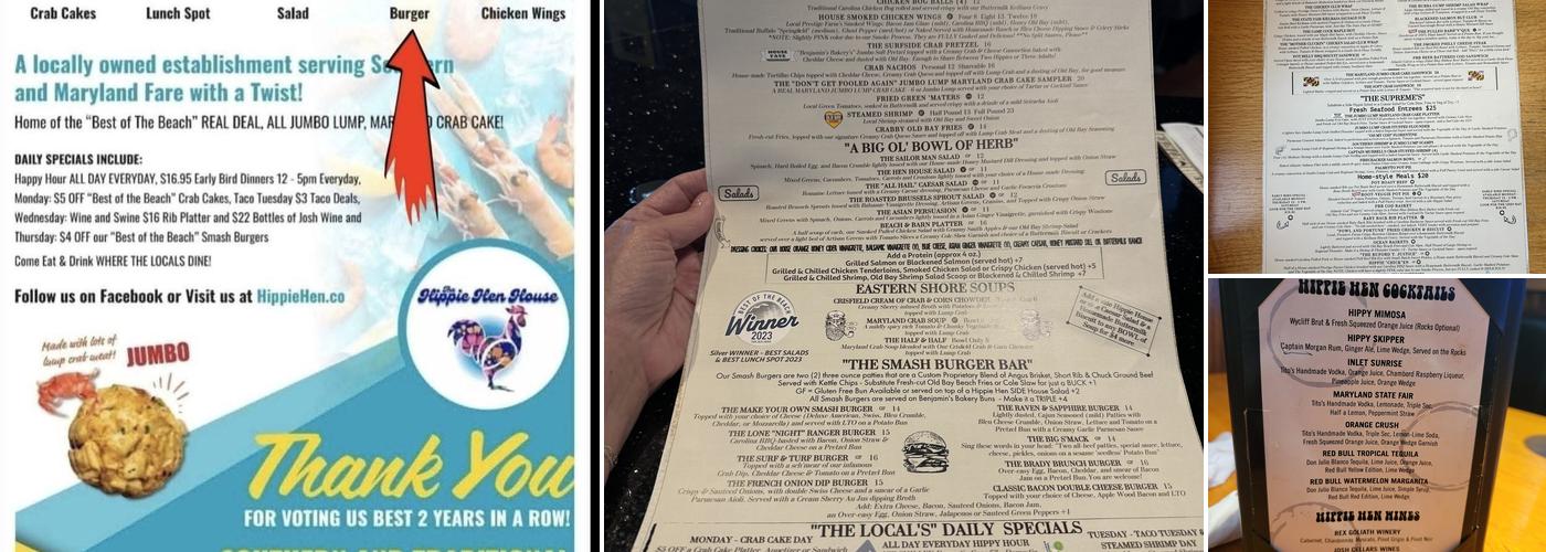 Hippie Hen House Menu