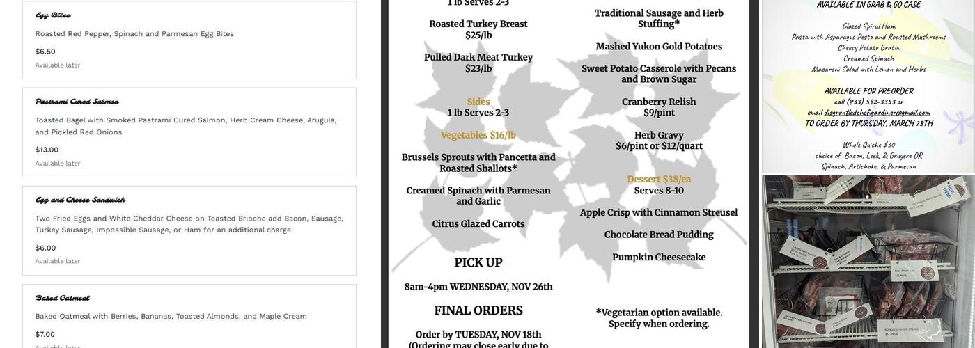 The Disgruntled Chef Menu