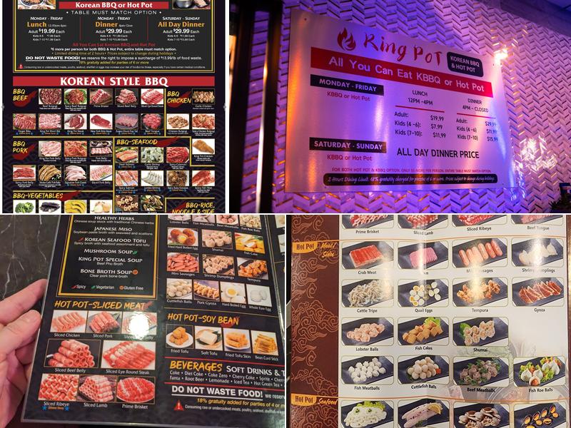 King Pot Korean Bbq & Hot Pot Menu