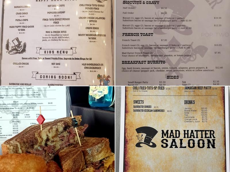 The Mad Hatter Saloon LLC Menu