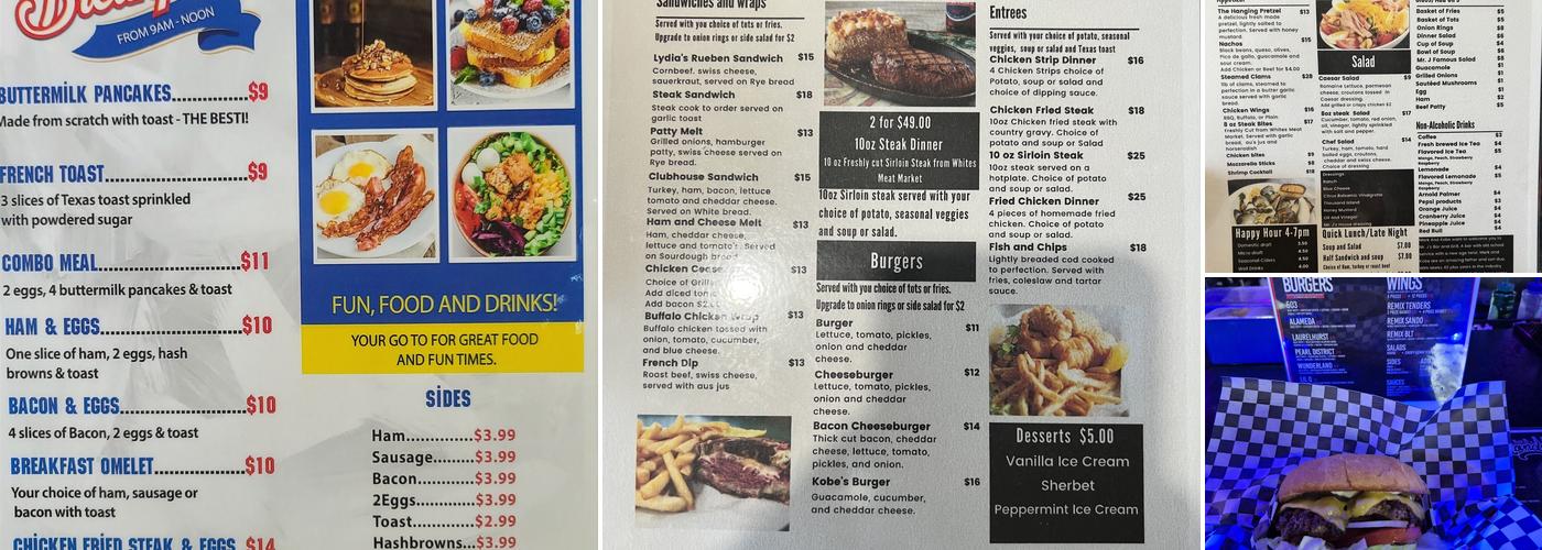 Mr. J's Bar and Grill Menu