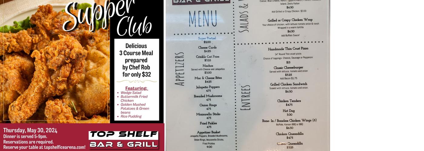 Top Shelf Bar & Grill Menu