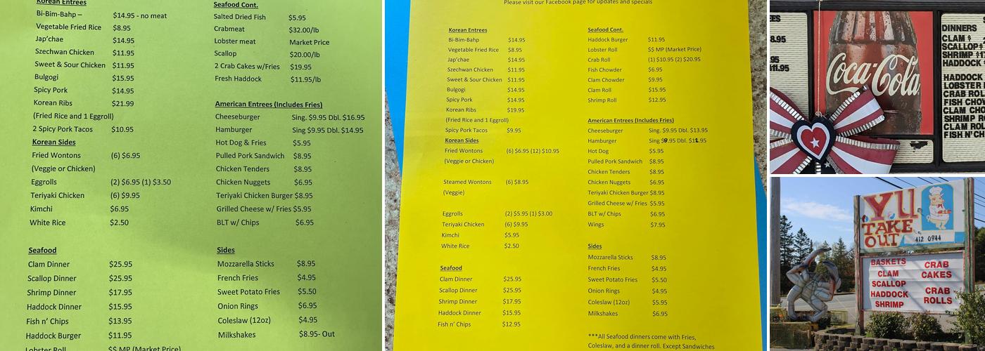 YU Take Out Menu