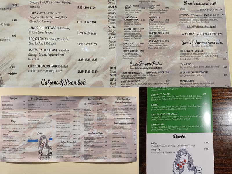Plain Jane's Italian Cuisine Menu