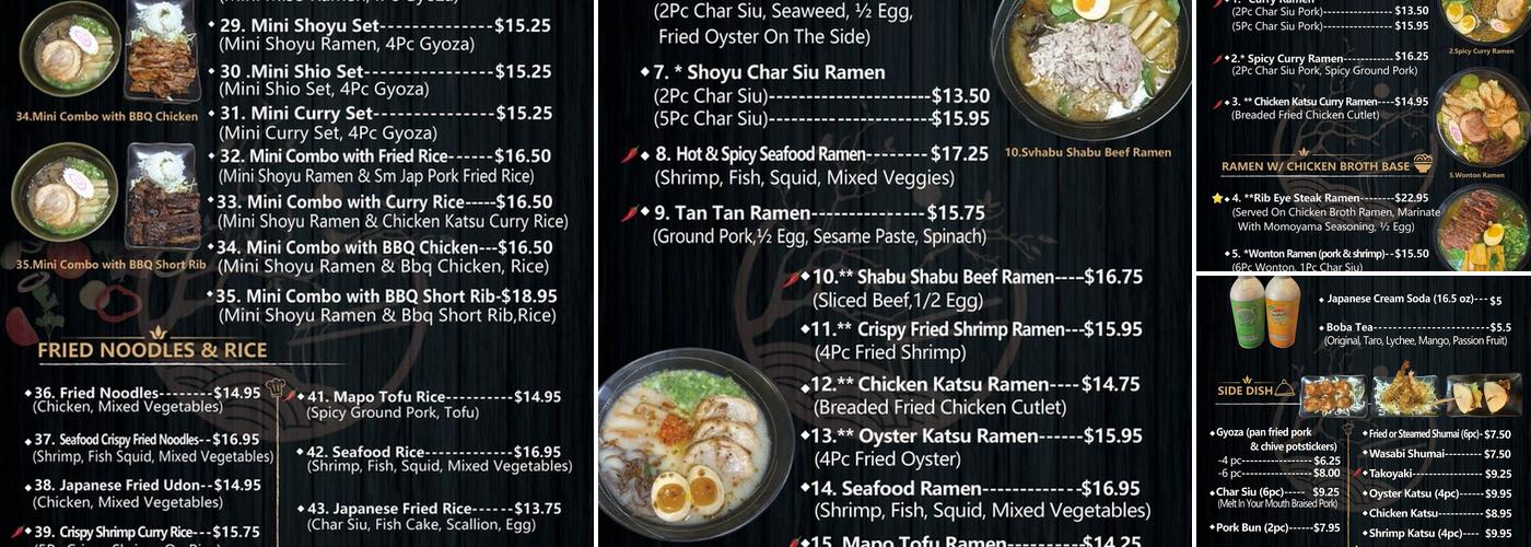 Momoyama Ramen & Hawaiian BBQ II Menu