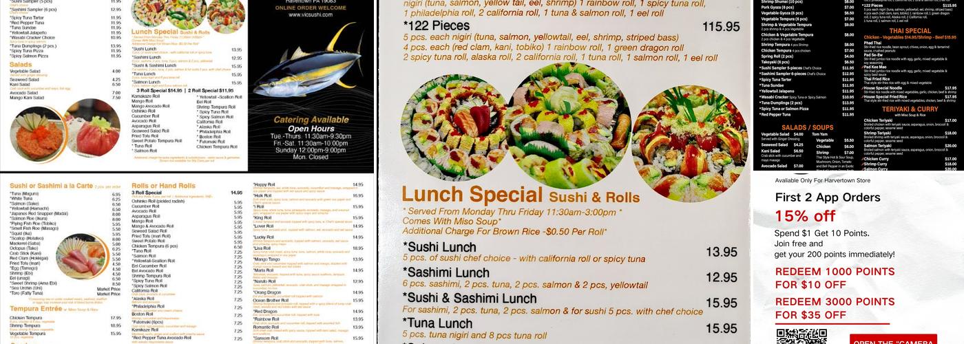 Vic's SuShi Havertown Menu