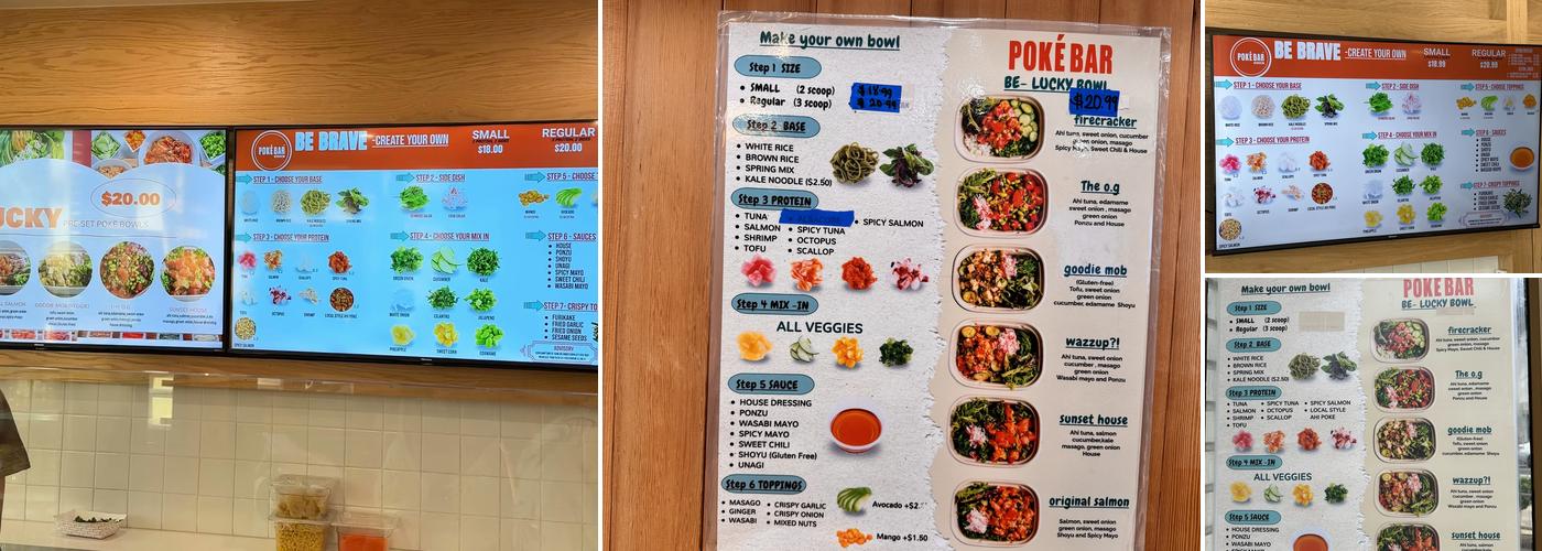 Poké Bar Waikiki Menu
