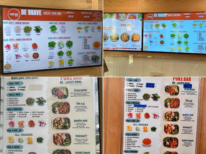 Poké Bar Waikiki Menu
