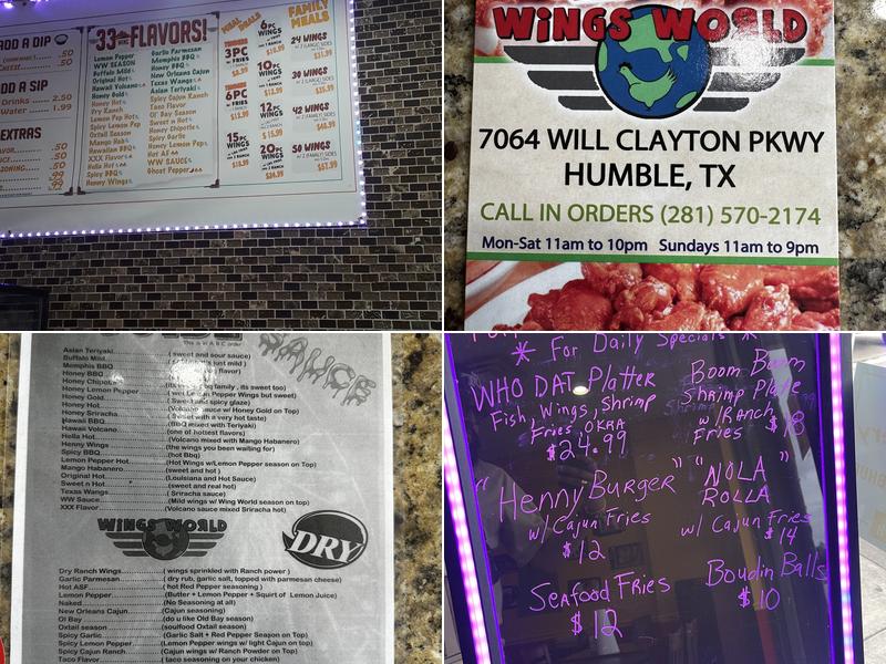 Wings World HTX Menu