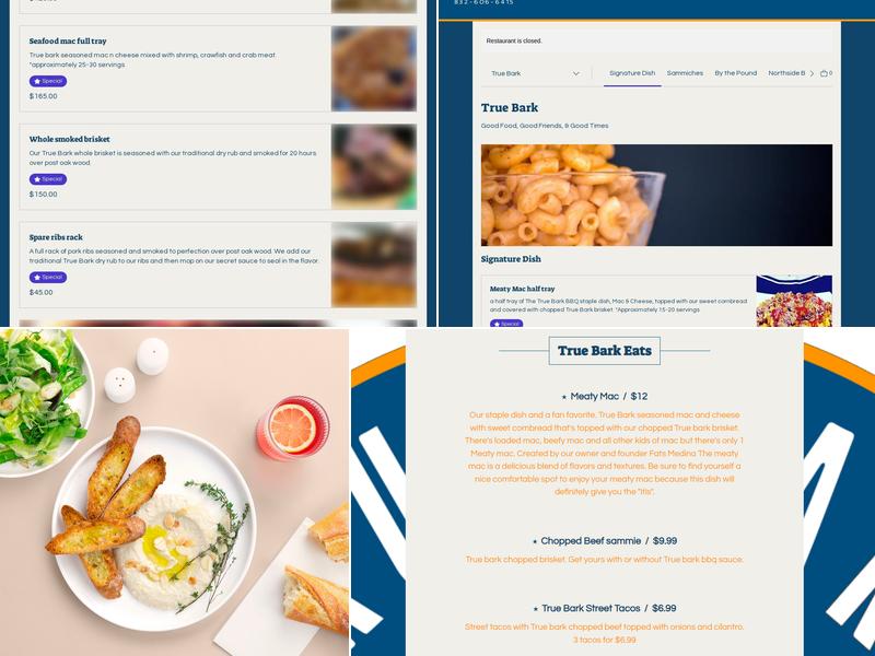 True Bark BBQ Menu