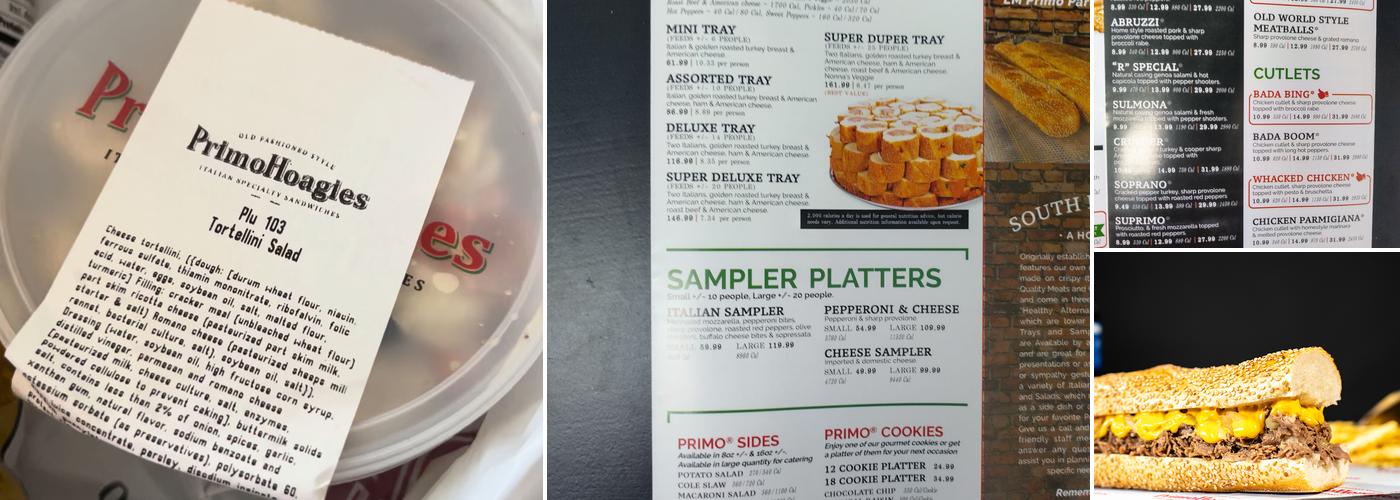 PrimoHoagies Menu