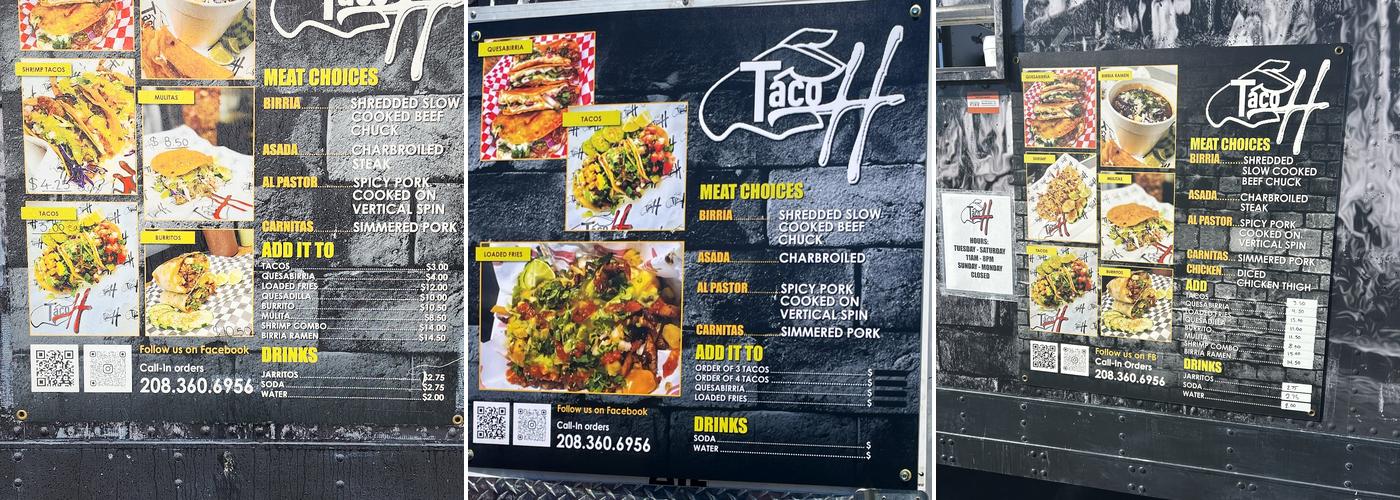 Taco-H Menu