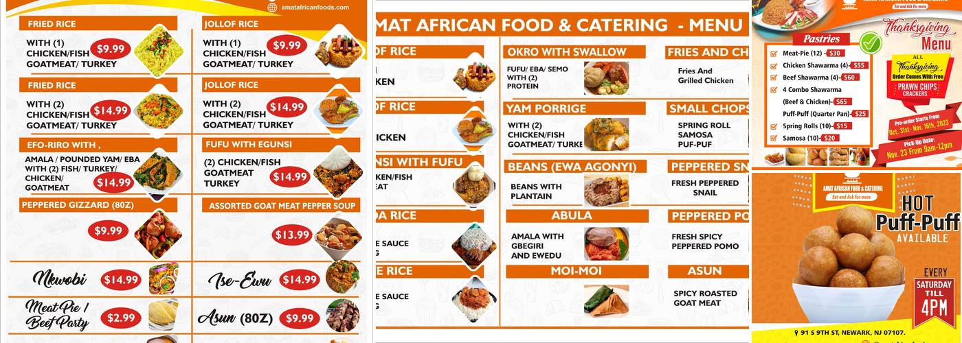 Amat Catering Services LLC Menu