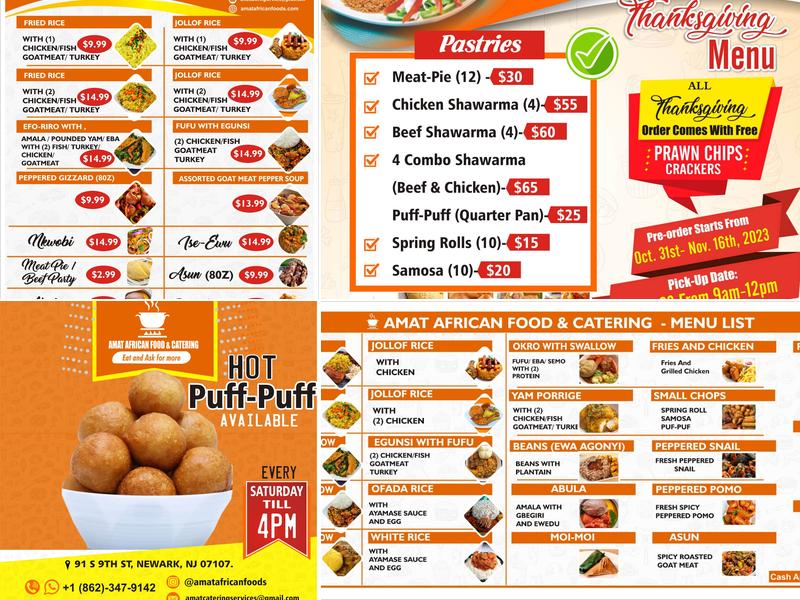 Amat Catering Services LLC Menu