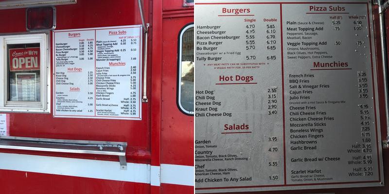 Louie’s Food Truck Menu