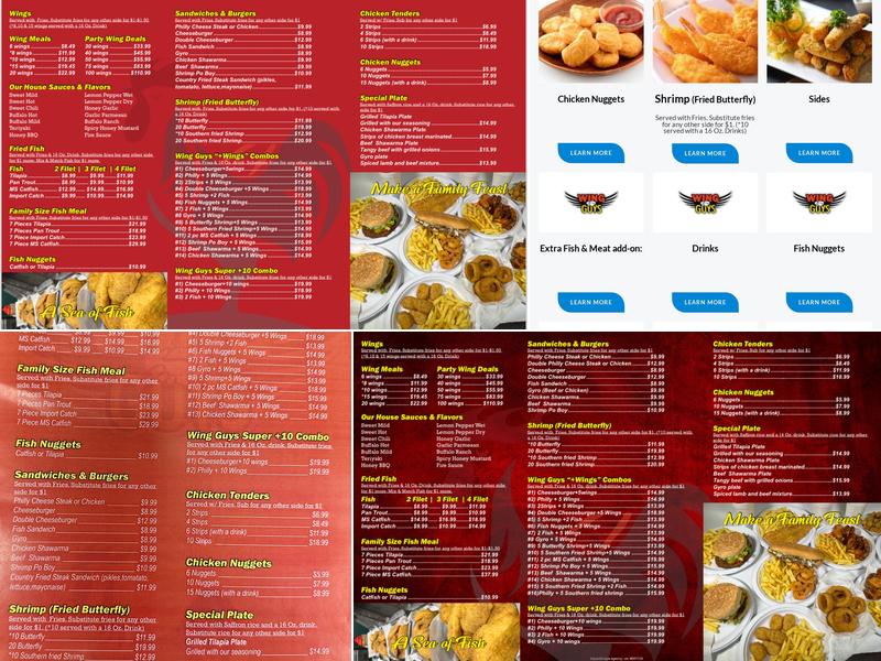 Wing Guys Menu