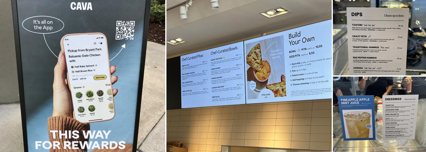 CAVA Menu