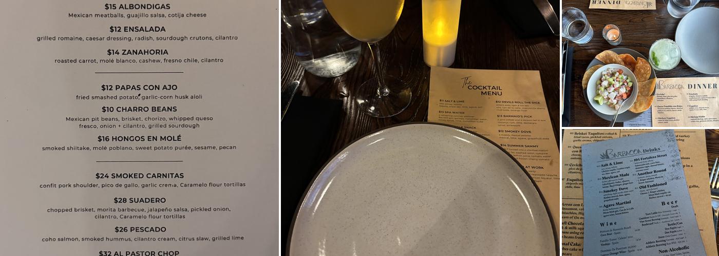 Barbacoa Menu