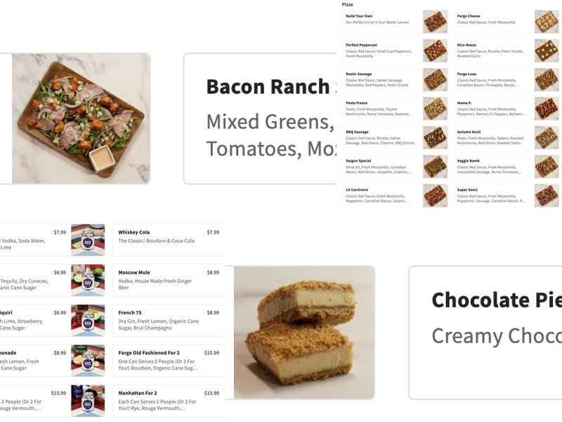 Forge Pizza Menu