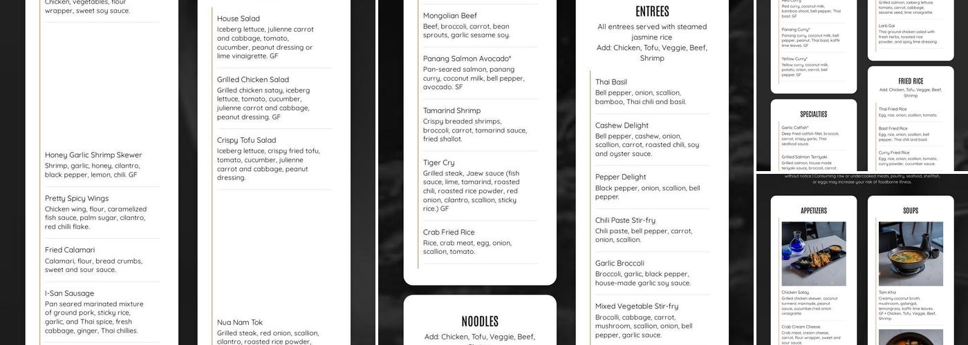 Spoon + Fork Thai Kitchen Kyle Menu