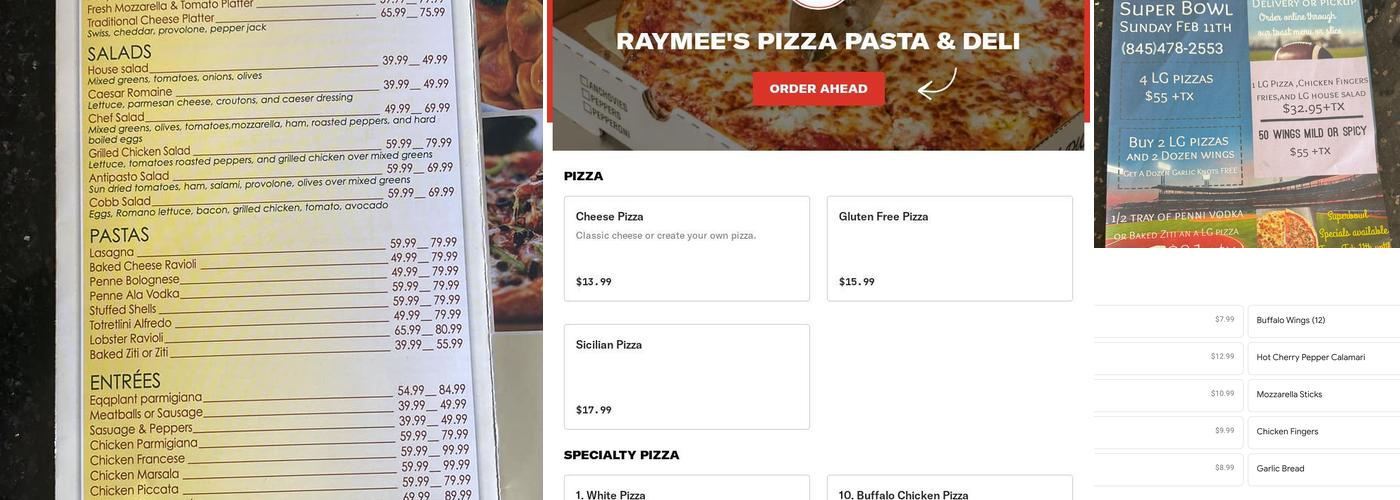 Raymee's Pizza & Deli - Pasta and More! Menu