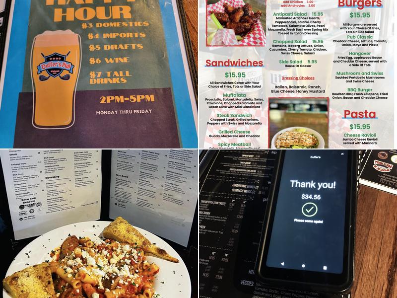 Duffer's Pub Menu