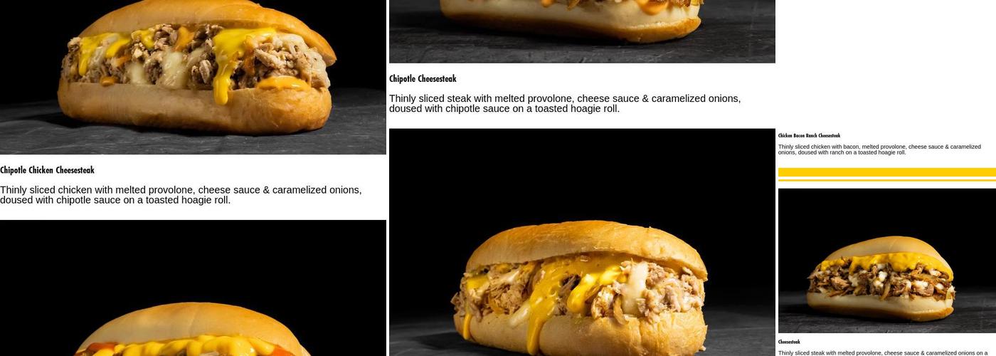 Pardon My Cheesesteak Menu